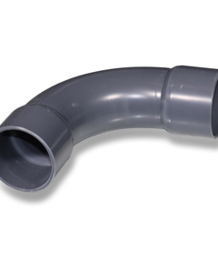 Bend 90deg PVC 63mm 2x stick-on sleeve PN10